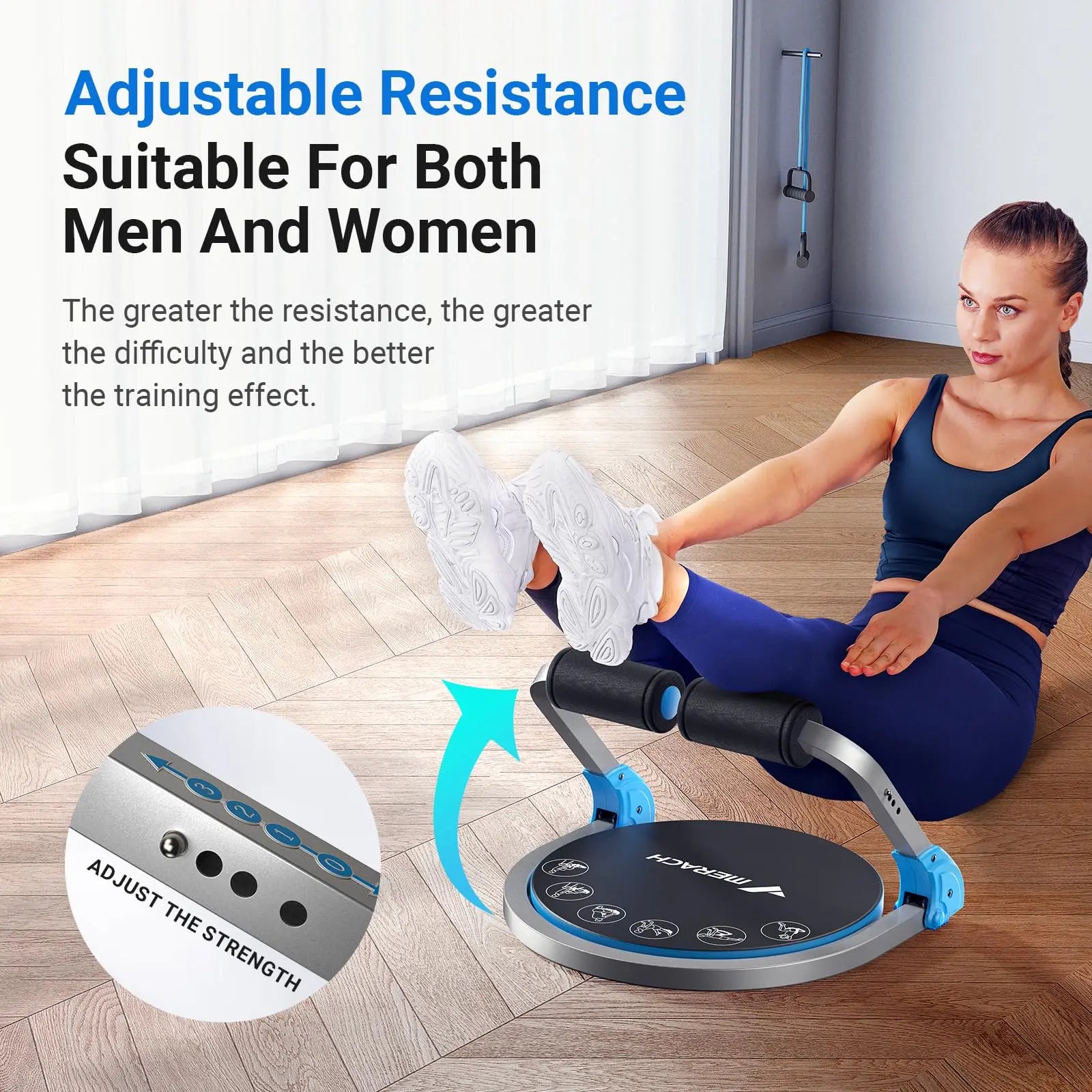 MERACH Adjustable Resistance Automatic Sit Up Machine