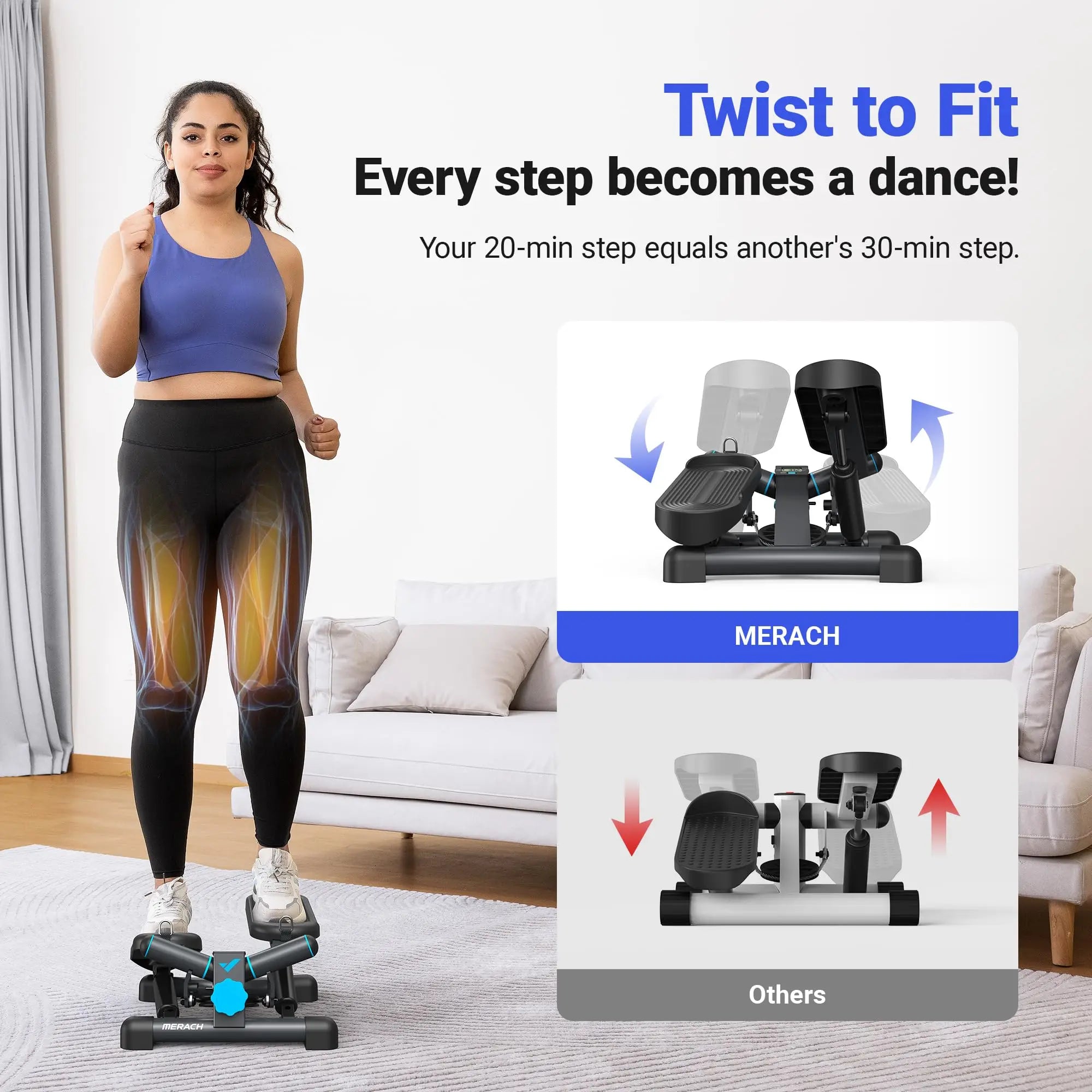 MERACH Mini Stepper and Resistance Bands
