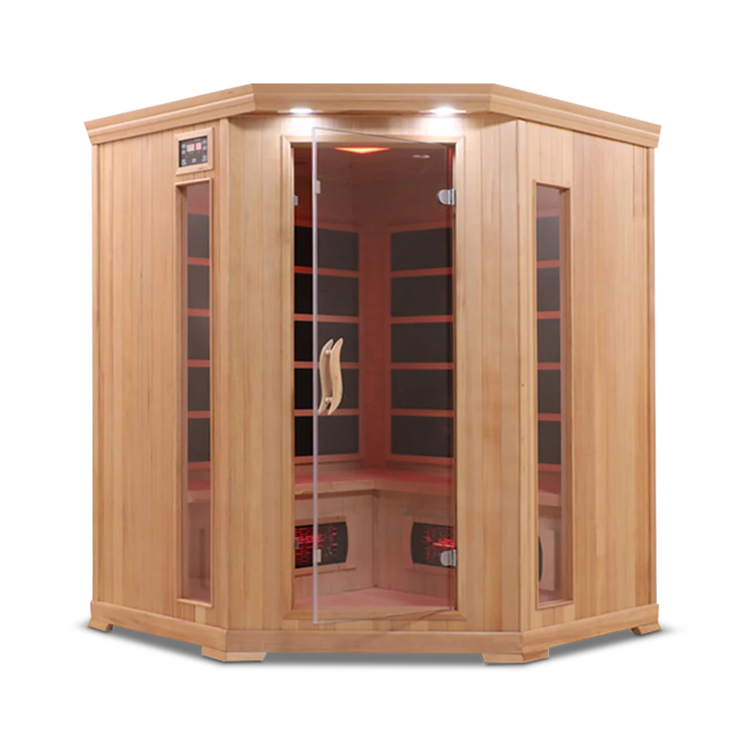 Health Smart 4 Person Full Spectrum Corner Infrared Sauna (Hemlock)