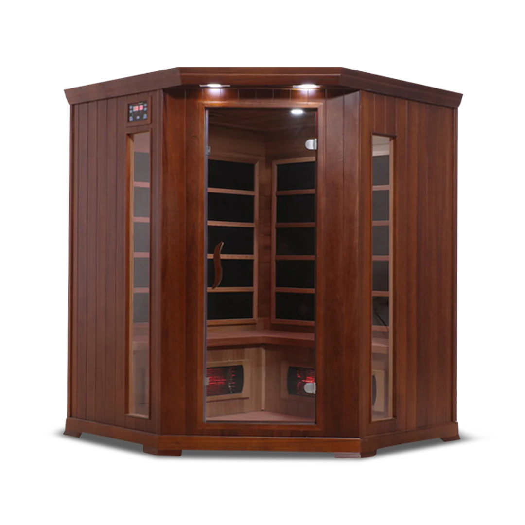 Health Smart 4 Person Full Spectrum Corner Infrared Sauna (Cedar)