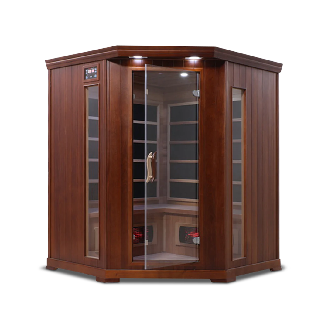 Health Smart 4 Person Full Spectrum Corner Infrared Sauna (Cedar)