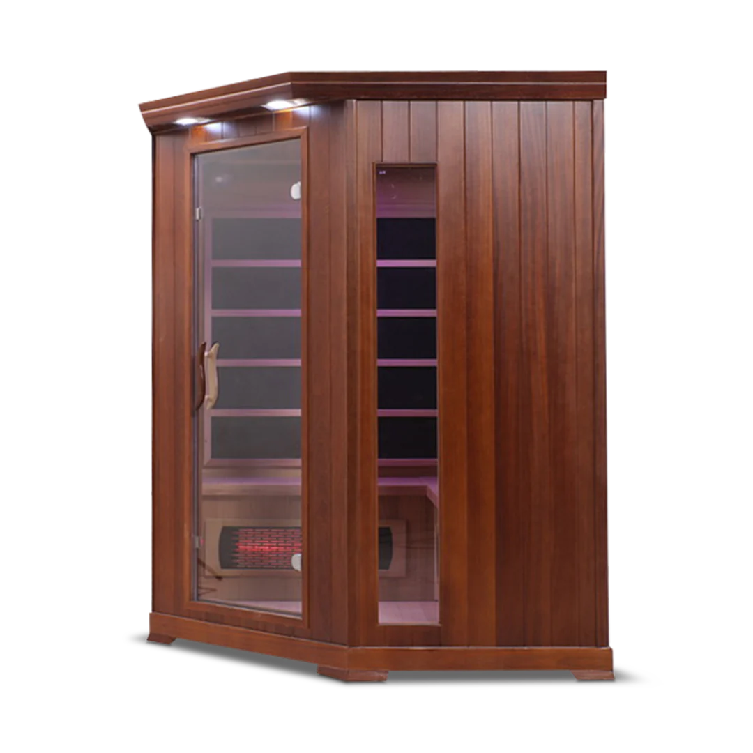Health Smart 4 Person Full Spectrum Corner Infrared Sauna (Cedar)