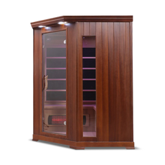 Health Smart 4 Person Full Spectrum Corner Infrared Sauna (Cedar)
