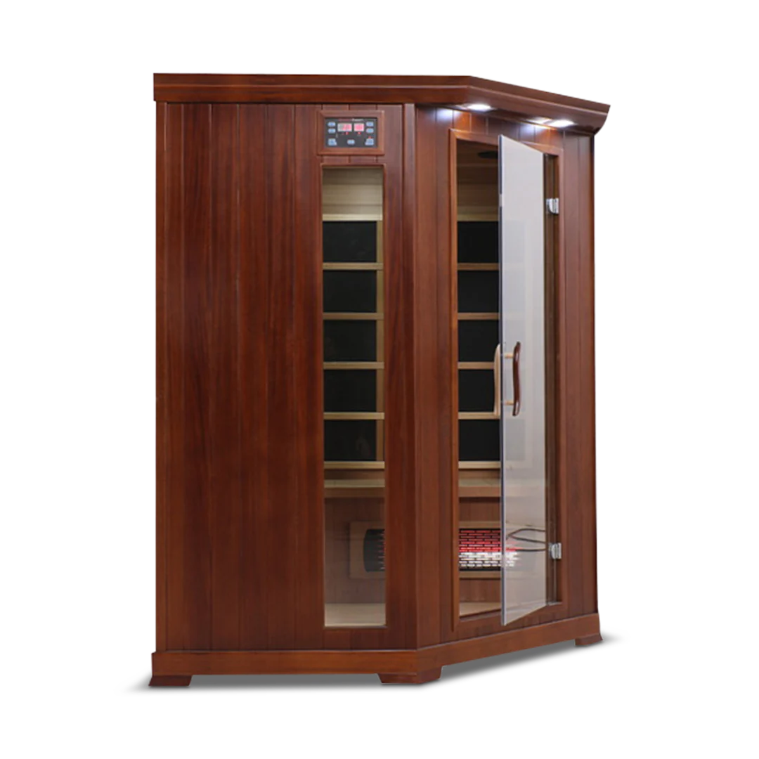 Health Smart 4 Person Full Spectrum Corner Infrared Sauna (Cedar)
