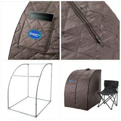 Durasage Personal Steam Sauna for Weight Loss, Detox & Relaxation at Home, Chair Included - Black Coffee