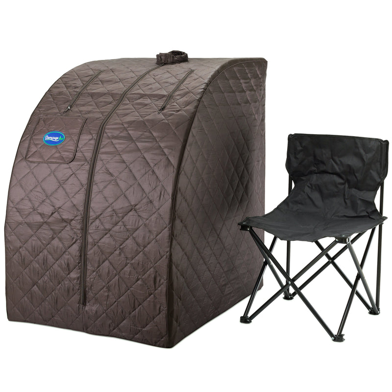 Durasage Personal Steam Sauna for Weight Loss, Detox & Relaxation at Home, Chair Included - Black Coffee