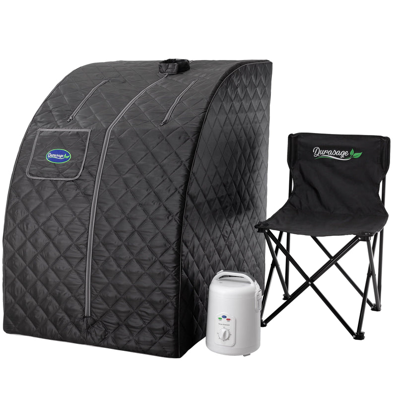 Durasage Personal Steam Sauna for Weight Loss, Detox & Relaxation at Home, Chair Included - (Black)