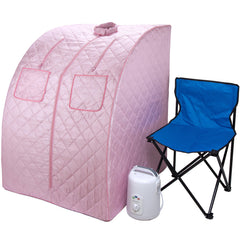 Durasage Oversized Portable Steam Sauna for Weight Loss, Detox & Relaxation at Home, Chair Included - Pink