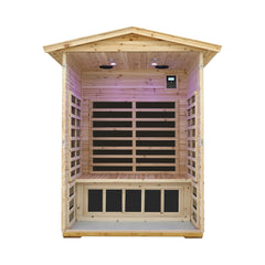 Thermora Vexa Luxury 2-Person Outdoor Low EMF Hemlock Infrared Sauna With Bluetooth And Chromotherapy Light (SAK97318)