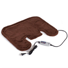 Durasage Therapeutic Heated Shoulder Neck Wrap Heating Pad w/ Magnetic Clasp - Brown
