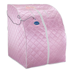 Durasage Large Portable Low EMF Negative Ion Indoor Sauna with Chair and Heated Footpad Included - Light Pink