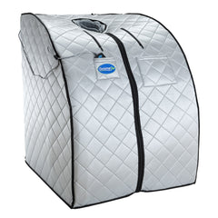 Durasage Large Portable Low EMF Negative Ion Indoor Sauna with Chair and Heated Footpad Included - Silver