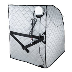 Durasage Large Portable Low EMF Negative Ion Indoor Sauna with Chair and Heated Footpad Included - Silver