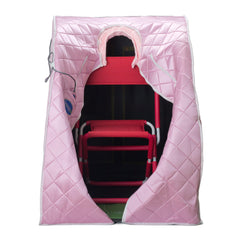 Durasage Large Portable Low EMF Negative Ion Indoor Sauna with Chair and Heated Footpad Included - Light Pink