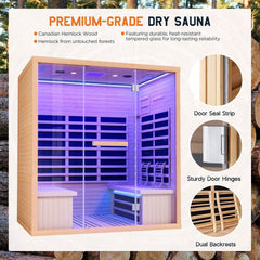 Thermora Seville 4-Person Low EMF Canadian Hemlock Infrared Sauna With Bluetooth