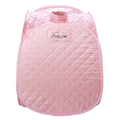 Durasage Personal Foldable Steam Sauna for Relaxation at Home, 60 Minute Timer, 800 Watt Steam Generator, Chair Included - Light Pink