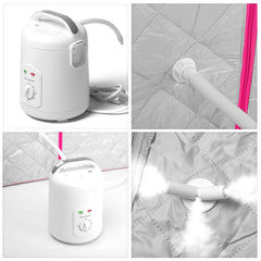 Durasage Lightweight Personal Steam Sauna for Weight Loss, Detox & Relaxation, 60 Minute Timer - Pink
