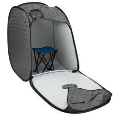 Durasage Personal Foldable Steam Sauna for Weight Loss, Detox, Relaxation at Home, 60 Minute Timer, 800 Watt Steam Generator, Chair Included (Gray)