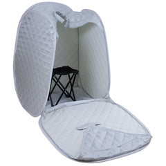 Durasage Personal Foldable Steam Sauna for Weight Loss, Detox, Relaxation at Home, 60 Minute Timer, 800 Watt Steam Generator, Chair Included (Silver)