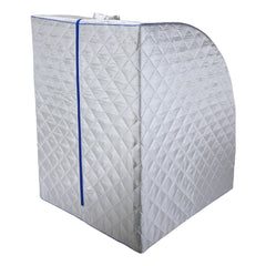 Durasage Lightweight Portable Personal Steam Sauna Spa for Relaxation at Home, 60 Minute Timer, 800 Watt Steam Generator, Chair Included - Blue Trim