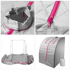 Durasage Lightweight Personal Steam Sauna for Weight Loss, Detox & Relaxation, 60 Minute Timer - Pink