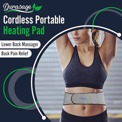 Durasage Cordless Heating Pad for Back Pain Relief – Portable Infrared Waist Belt with 3 Adjustable Heat Settings, Wearable Wrap for Lower Back - Comfort & Lightweight