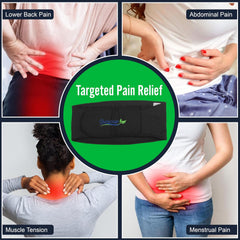 Durasage Cordless Heating Pad for Back Pain Relief – Portable Infrared Waist Belt with 3 Adjustable Heat Settings, Wearable Wrap for Lower Back - Comfort & Lightweight – Black