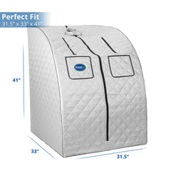 Durasage Oversized Portable Steam Sauna for Weight Loss, Detox & Relaxation at Home, Chair Included - Silver