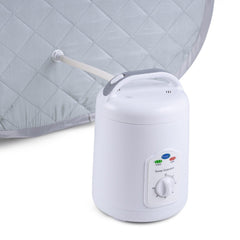 Durasage Personal Foldable Steam Sauna for Weight Loss, Detox, Relaxation at Home, 60 Minute Timer, 800 Watt Steam Generator, Chair Included (Silver)