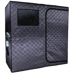 Durasage Portable Full Size Infrared Sauna for at Home | Ultra Low EMF Infrared | LED Lighting, Heating Foot Pad, Ceramic Heat Fan (2-Person)