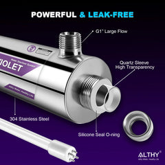 ALTHY Whole House UV Ultraviolet Water Sterilizer System Filter Purifier + Smart Flow Control