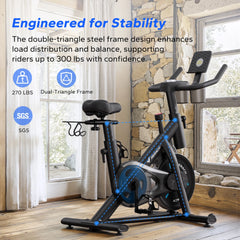 MERACH Magnetic Stationary Bike with Fitness Courses