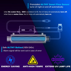 ALTHY Whole House UV Ultraviolet Water Sterilizer System Filter Purifier + Smart Flow Control