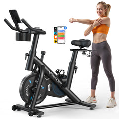 MERACH Magnetic Stationary Bike with Fitness Courses