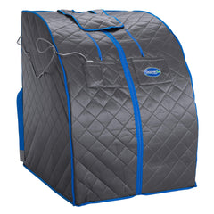 Durasage Personal Portable Infrared Sauna with Premium Chair, 30 Minute Timer, with Negative ION and Heated Footpad - Gray