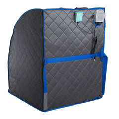 Durasage Personal Portable Infrared Sauna with Premium Chair, 30 Minute Timer, with Negative ION and Heated Footpad - Gray