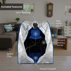 Durasage Infrared Heated Personal Sauna with Heating Foot Pad and Chair