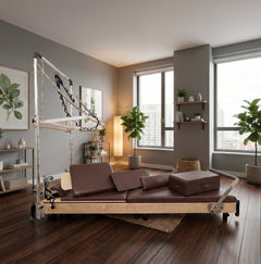 Janet Elite Plus Foldable Pilates Reformer – Studio Grade Luxury Maple Wood Home Pilates Machine - RE016
