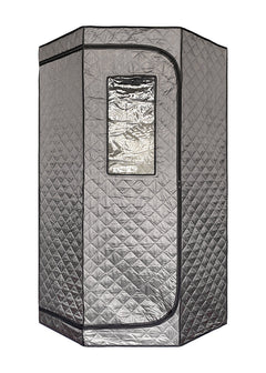 Blisspod Portable Personal Full Body 60 Min Rapid Steam Sauna | Pentagonal | Grey | Powerful 1600 Watts | 3.6L Stronger Steamer | 90X90X190cm