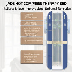 HEALTHFOREVER Electric Jade Stone Massage Bed With Heat Kneading Roller
