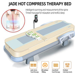 HEALTHFOREVER Electric Jade Stone Massage Bed With Heat Kneading Roller