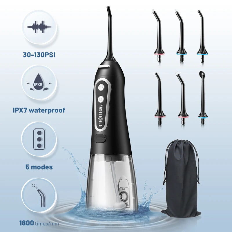USB Rechargeable Water Flosser With 300ML Water Tank