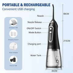 USB Rechargeable Water Flosser With 300ML Water Tank