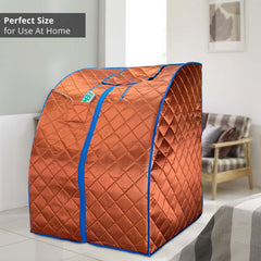 Durasage Large Portable Low EMF Negative Ion Indoor Sauna with Chair and Heated Footpad Included - Copper