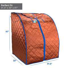 Durasage Large Portable Low EMF Negative Ion Indoor Sauna with Chair and Heated Footpad Included - Copper
