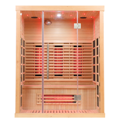 Blisspod | Venetian | Full Spectrum Indoor Premium Canadian Hemlock Ultra Low EMF Sauna | 11 Heaters | Chromotherapy & Reflexology | 3 Person