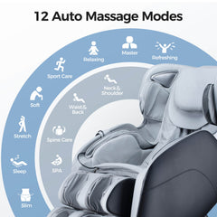 Bosscare Full Body 3D Zero Gravity Shiatsu Recline Massage Chair With Waist Heating (SAK37215)