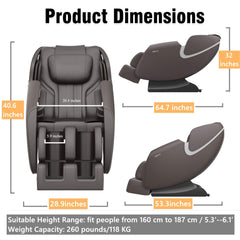 Bosscare Full-Body Zero-Gravity Leather Massage Chair With Zero Gravity And Bluetooth [GR8012] (SAK12074)
