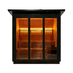 Custom 8-Person Luxury Spruce Outdoor Steam Sauna With Heater And Stones [Made-To-Order] (SAK51642)
