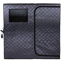 Durasage Portable Full Size Infrared Sauna for at Home | Ultra Low EMF Infrared | LED Lighting, Heating Foot Pad, Ceramic Heat Fan (2-Person)